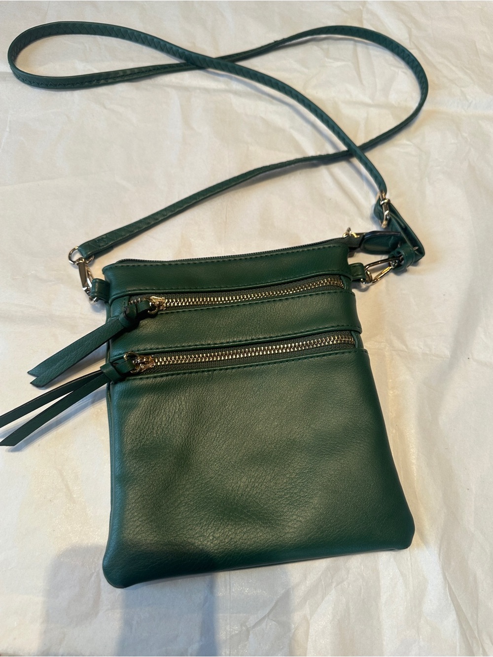 Leather Crossbody Bag in Green